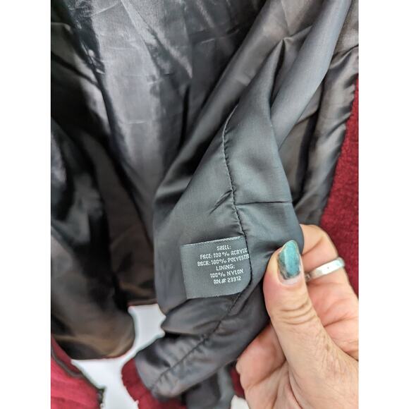 Vintage 90's Forecaster Plush Fleece Mid Length Jacket Red Geometric Print M - Picture 7 of 11